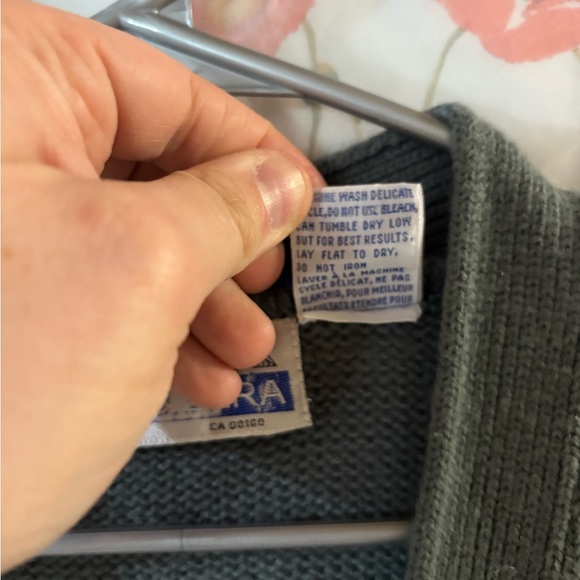 Vintage High Sierra Gray Ribbed Knit Cardigan Sweater Vest - Picture 6 of 8